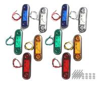 Car Side Marker Lights 10pcs, 3LED Car Marker Lights 12V-24V Car Indicators Lights IP65 Waterproof Front Rear Side Light Position Warning Lamps for Truck Lorry RV Caravan White+Red+Yellow+Green+Blue