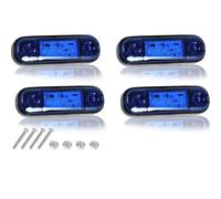 Car Side Marker Lights Blue, 3LED Car Marker Lights 12V-24V Universal Car Side Indicators Lights IP65 Waterproof Front Rear Side Light Position Warning Lamps for Truck Lorry RV Caravan (Pack for 4)