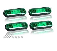 Car Side Marker Lights Green, 3LED Car Marker Lights 12V-24V Universal Car Side Indicators Lights IP65 Waterproof Front Rear Side Light Position Warning Lamps for Truck Lorry RV Caravan (Pack for 4)