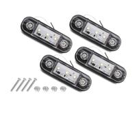 Car Side Marker Lights White, 3LED Car Marker Lights 12V-24V Universal Car Side Indicators Lights IP65 Waterproof Front Rear Side Light Position Warning Lamps for Truck Lorry RV Caravan (Pack for 4)