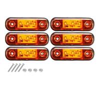 Car Side Marker Lights Yellow, 3LED Car Marker Lights 12V-24V Universal Car Side Indicators Lights IP65 Waterproof Front Rear Side Light Position Warning Lamps for Truck Lorry RV Caravan (Pack for 6)
