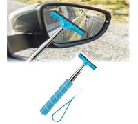 Car Side Mirror Squeegee,Retractable Wing Mirror Wiper Cleaner,Retractable Auto Glass Squeegee,Water Cleaner with Telescopic Long Rod,for Rainy Foggy Weather,Universal Automotive Accessories (blue)