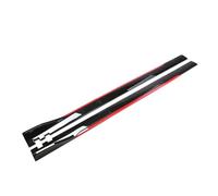 Car Side Skirt 6piece 2m/2.2m Universal Side Skirts Extension Rocker Panels Lip Splitters Bumper Red Carbon Black Skirt Spoiler Car Styling(Black red 2.2m)