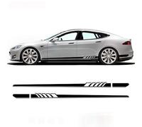 Car Side Skirt Auto Door Sticker Side Step Skirt Auto Parts For Tesla Model 3 YS.,Black