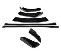 Car Side Skirt Splitters For Volvo For V40 2013-2019 Car Body Kit Front Bumper Lip Spoiler Side Skirts Rear Wrap Angle Shark Fins ABS Splitter(Gloss Black)