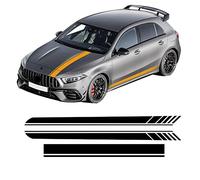 Car Side Skirt Stickers decal,For Mercedes Benz A Class W177 V177 A35 A45 A45S W176 AMG Accessories AMG Hood Decal Side Stripes Skirt Sticker