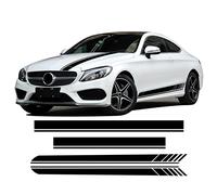 Car Side Skirt Stickers stripe decal Decals, for Mercedes Benz C Class W205 Coupe C63 AMG Style Edition 1 Side Stripes Hood Roof Rear Decal Sedan Stickers