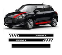 Car Side Skirt stripe decal Decals, For Suzuki Swift Sport Car Styling Door Side Stripes Skirt Sticker Car Hood Bonnet Racing Body Kit Decal