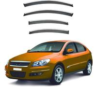 Car side window deflectors for Chery Apola Hatchback 2008-2015 model - rain protection & improved airflow for enhanced driving comfort. Smart auto upgrade solution.