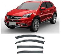Car side window deflectors for Chery Tiggo 7 T15 2016-2019 model - rain protection & improved airflow for enhanced driving comfort. Smart auto upgrade solution.