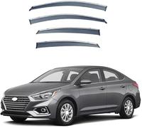 Car side window deflectors for Hyundai Accent Sedan HC 2017-2022 model - rain protection & improved airflow for enhanced driving comfort. Smart auto upgrade solution.