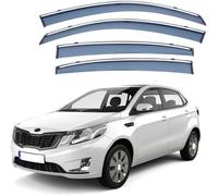 Car side window deflectors for Kia K2 Hatchback QB 2011-2016 model - rain protection & improved airflow for enhanced driving comfort. Smart auto upgrade solution.