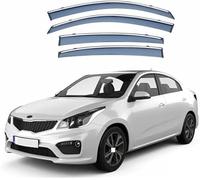 Car side window deflectors for Kia K2 Hatchback QB 2011-2016 model - rain protection & improved airflow for enhanced driving comfort. Smart auto upgrade solution.
