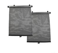 Car Side Window Retractable Sun Shade 2 Pieces Blocks Sun Heat and Glare Protects Baby and Kids with Adjustable Roll Up Curtain and Suction Cup Design