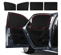 Car Side Window Sun Shade, 4 Pcs Magnet + Velcro Reinforcement Car Window Covers Blackout Privacy Car Curtains Universal UV Protection Automotive Window Sunshades for Family Baby Kids Car Camping