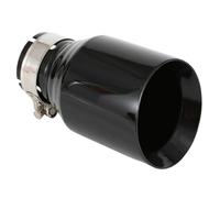 Car Silencers Exhaust Muffler 1 PC Car Modified Stainless Steel Glossy Black Exhaust Pipe Universal Bevel Edge Muffler(54MM IN 114MM OUT)