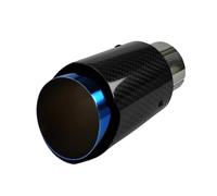 Car Silencers Exhaust Muffler 1 Pcs Universal Car Carbon Fibre Tail Stainless Steel Silencer Blue Plating Twill Glossy Muffler Exhaust Nozzle(63.5mm-101mm)