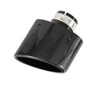 Car Silencers Exhaust Muffler 1 Piece 150MM Outlet Oval Glossy Carbon Fiber Exhaust Tip Universal Oval Muffler Pipe(Right 67MM)
