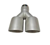 Car Silencers Exhaust Muffler 1pcs Car Accessories Exhaust Pipe Stainless Steel Sandblasted Tail Throat Silencer Y Outlet Flush Large Caliber(67mm-89mm)