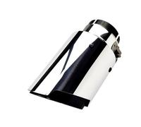 Car Silencers Exhaust Muffler 1pcs Stainless Steel Blue/black/silver+silver Exhaust Pipe Universal Modified Car Exhaust Tail Tip(Black In60-Out89mm)