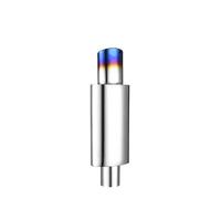 Car Silencers Exhaust Muffler Car Exhaust Pipe Muffler Tail Universal Oval Stainless 51 57 63mm Blue Silver Exhaust System Mufflers(Straight blue 63MM)