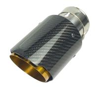Car Silencers Exhaust Muffler Carbon Muffler Tip Exhaust System Universal Stainless Gold Exhaust Mufflers Fit For BMW Fit For Benz(63MM IN 114MM OUT)