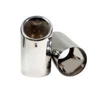 Car Silencers Exhaust Pipe Muffler 2Pcs/Set Chrome Plating Stainless Steel Car Exhaust Muffler Tip Pipes Covers(Silver-9.5cm)