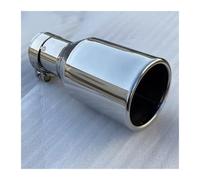 Car Silencers Stainless steel Single The flat edge universal muffler tail throat Car modification Exhaust pipe 2022 2023 h7 Exhaust Muffler Silencer(60MM IN-76MM OUT)