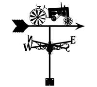 Car Silhouette Weather Vane Black Metal Wind Vane Anti- Spray Paint Wind Direction Indicator for Barn Farm Garage Garden Terrace Yard Decorate