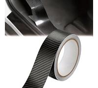 Car Sill Protectors Strips,5cm*10m Self Adhesive Car Door Edge Entry Guards,Carbon Fiber Door Sill Strip,Rear Bumper Protective Film,Auto Threshold Protection Tape with 2 Plastic Scraper for Most Cars