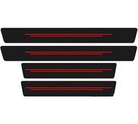 Car Sill Protectors Strips for Rolls-Royce Cullinan | Ghost | Phantom | Spectre, Durable Waterproof Threshold Protective Welcome Pedal Protector Cover,B/Red Line