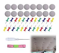 Car Sky Repair Kit, 65 Rivets for Car Roof Repair + 65 Coloured Pushpins+1 Screwdrivers + 1 Tape Measure, Car Sky Repair Set (Grey)