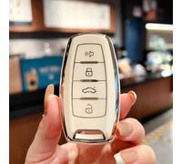 Car Smart Key Fob Shell Accessories Keyless Entry Remote Control Attachment，for Haval h6 Third Generation Harvard m6 H2S f7x F5 H4 H7/H8/H9 (White)