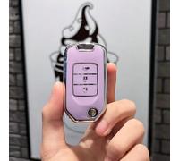 Car Smart Key Fob Shell Accessories Keyless Entry Remote Control Attachment，for Honda Civic HRV CRV XRV CR-V Crider Odyssey Pilot Fit Accord 2 3 (3 BTN Purple)