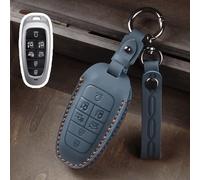 Car Smart Key Fob Shell Accessories Keyless Entry Remote Control Attachment，for Hyundai Santa Fe Tucson 2022 Nexo NX4 Atos Solaris Prime 2021 (Blue-5)