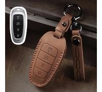 Car Smart Key Fob Shell Accessories Keyless Entry Remote Control Attachment，for Hyundai Santa Fe Tucson 2022 Nexo NX4 Atos Solaris Prime 2021 (Brown-1)