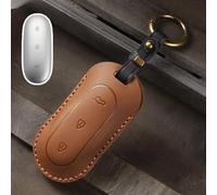 Car Smart Key Fob Shell Accessories Keyless Entry Remote Control Attachment，for Leading Ideal One Li Auto L9 (Brown)