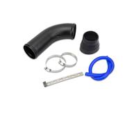 Car Snorkel Cold Air Inlet Duct Tube 3inch 76mm Universal Racing Aluminum Air Intake Pipe Black Blue Red Air Intake System Kit With Clamps Air Intake Turbo Hose(Black)