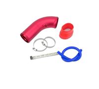 Car Snorkel Cold Air Intake System Turbo Induction Pipe Tube Kit 3'' 76mm Car Universal Aluminum Intake Pipe With Rubber Hose Black Blue Red Air Intake Turbo Hose(Red)
