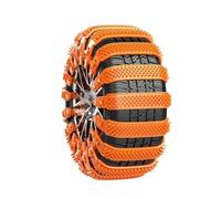 Car Snow Chains for Land Rover Freelander 1. Generation,10 PCS Adjustable Tire Socks Heavy Duty Multi-Layer Teeth Non Slip Zip Tie Tires Chains Emergency Ice Breaking,A/Orange
