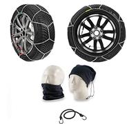 CAR SNOW CHAINS FOR TIRES WHEELS CHAIN FOR TIRES 215/75R16 CIRCLE 16" (18835N) 9MM RHOMBUS COMPACT SECTION D MESH APPROVED UNI 11313: 2010 AND ONORM ICE PROOF