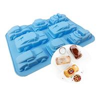 Car Soap Mold - MoldFun Large Size 12.6" x 9.5" Auto Silicone Mold Tray for Baking Muffin Cake Cupcake, Making Jello Chocolate Ice Cube Crayon Bath Bomb Plaster of Paris Polymer Clay