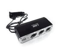 Car Socket Expander With USB Charging Power Triple Adaptor Cigarettes Splitter Multiple Devices Accessory Splitter Chargers Accessory Electronics Adapter For Multi Socket With Twin
