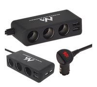 Car Socket Splitter Maclean Voltmeter 3 Sockets 4 USB MCE117A