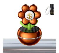 Car Solar Air Freshener - Solar Powered Car Aromatherapy Diffuser | Flower Design, 360 Degree Rotation, Aromatherapy Air Purifier, Wealth Sign For Adults