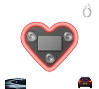 Car Solar Heart LED Light, Ip65 Waterproof Led Neon Car Decoration - Auto Day-Charge, for Auto Wall Window, No Tools, Wire-Free Installation (Red,1pcs)