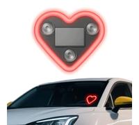 Car Solar Heart LED Light, Solar Powered Wireless LED Heart Shape C-Pillar Neon Light, Hearts Shaped Ambient Lights for Car, IP 65 Waterproof Ambient Lamp(Red)