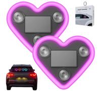 Car Solar Heart LED Light, Solar Powered Wireless LED Triangle Heart Shape C-Pillar Ambient Neon Light, Valentine's Day Romantic Car Interior Decor Accessory, Ip65 Waterproof, For Couples