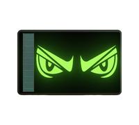 Car Solar Warning Light Dèmon Eye Decorative Sticker, Reflective Glow, 7.8x12.5cm, Solar Powered, Scary Face, Helmet Safety, Motorcycle Visibility, Night Riding