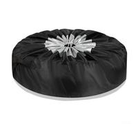 Car Spare Tire Cover Waterproof 210D Fabric Wheel Tyre Storage Bags - Anti Rust Dustproof Protector for Trailer RV S Size(L)